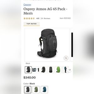 Osprey Mens L/XL Atmos Hiking pack